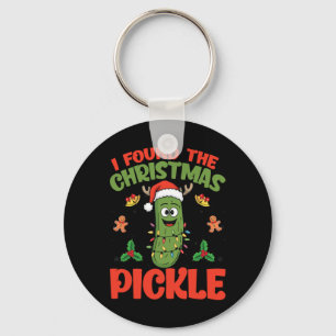 Pickle Santa Hat Xmas Lights - I Found The Christm Keychain