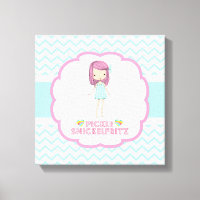 Pickle Snickelfritz 12x12 Canvas - Teal Chevron