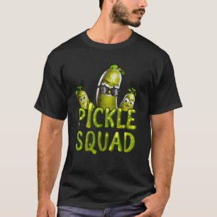 Pickle Squad Cool Cucumber Characters Cartoon Vegg T-Shirt