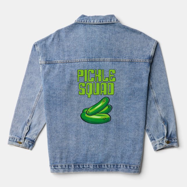 Pickle Squad S Of Pickle Things  Denim Jacket (Back)