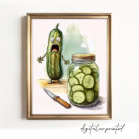 Pickle Wall Art Kitchen Decor Scared Pickle Sliced