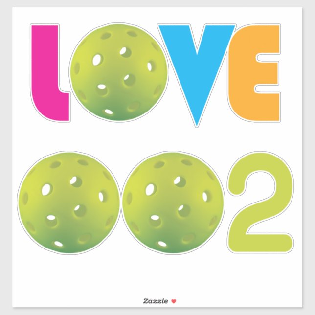Pickleball 002 green / love 2 in 1 sticker (Sheet)