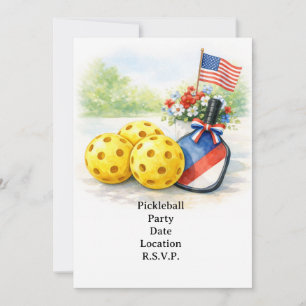 Pickleball 4th July Independence Day Party  Invitation