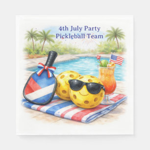 Pickleball 4th July Party Independence Day  Napkin