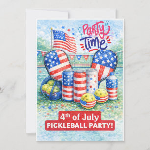PICKLEBALL 4th of July Pickleball Party Invitation
