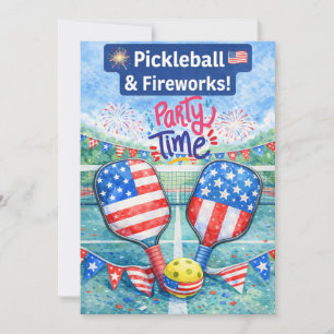 PICKLEBALL 4th of July Pickleball Party Invitation