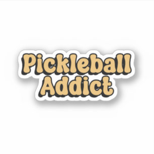 Pickleball Addict Yellow Retro Typography