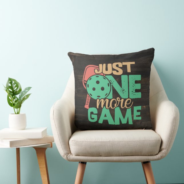 Pickleball Addiction: Just One More Game Chuckles Throw Pillow (Chair)
