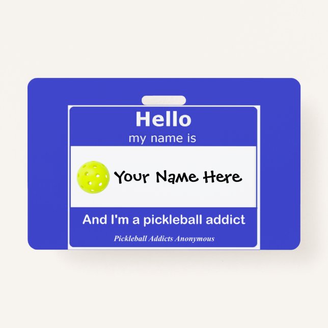 Pickleball Addicts Anonymous Name Tag T-Shirt Badge (Front)