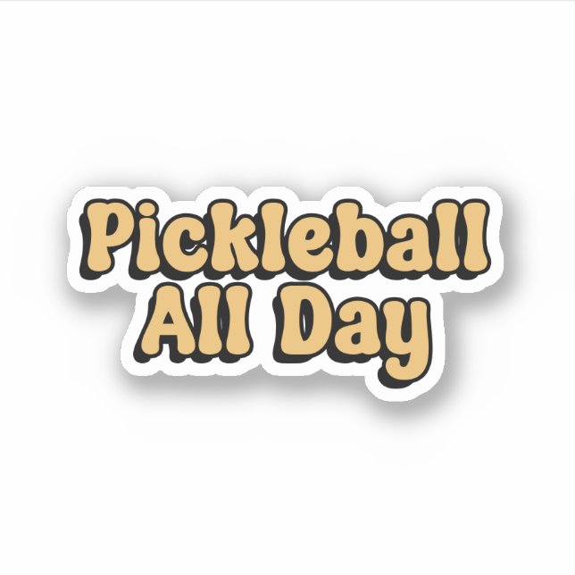 Pickleball All Day Yellow Retro Typography (Front)