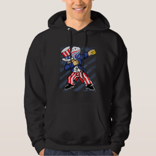 Pickleball American Flag 4th of July Uncle Sam Dab Hoodie