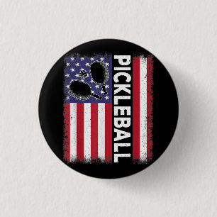 Pickleball American Flag Funny Pickleball Lover Vi 1 Inch Round Button