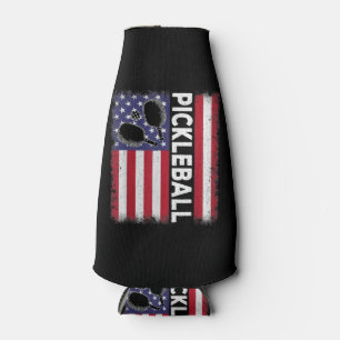 Pickleball American Flag Funny Pickleball Lover Vi Bottle Cooler