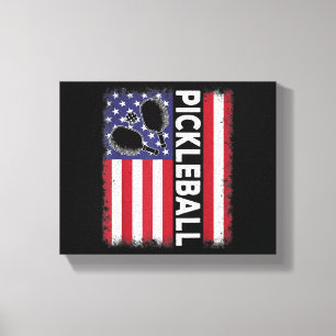 Pickleball American Flag Funny Pickleball Lover Vi Canvas Print