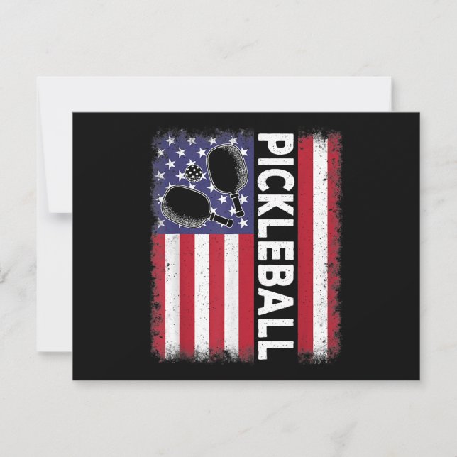 Pickleball American Flag Funny Pickleball Lover Vi Holiday Card (Front)