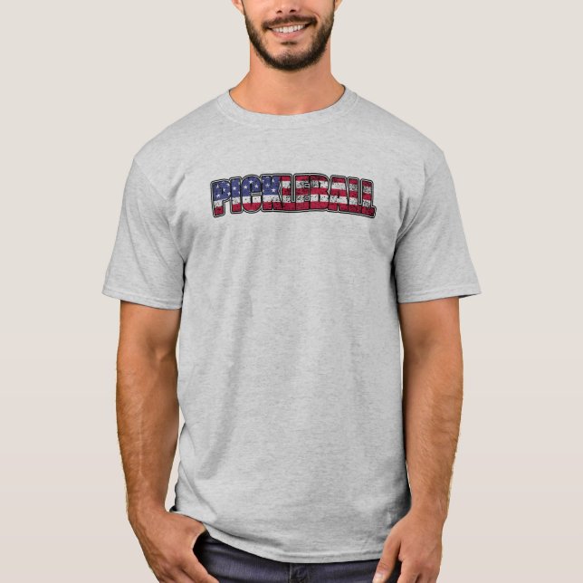 Pickleball American Flag T-Shirt (Front)