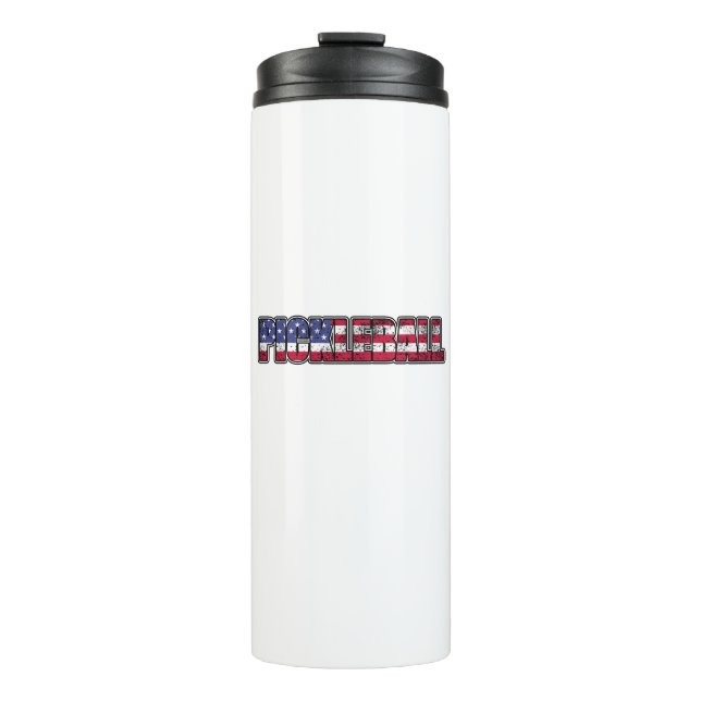 Pickleball American Flag Thermal Tumbler (Front)
