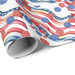 Pickleball American themed for 4th July Wrapping Paper