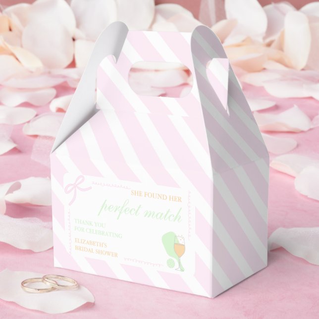 Pickleball and Prosecco Bridal Shower Favor Box (Wedding)