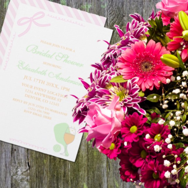 Pickleball and Prosecco Bridal Shower Invitation (Creator Uploaded)