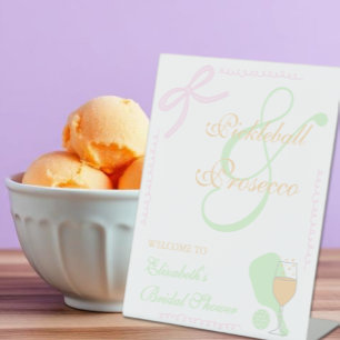 Pickleball and Prosecco Bridal Shower Pedestal Sign