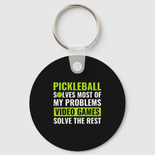 Pickleball and Video Games Pickleball Quote Funny Keychain