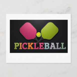 Pickleball annoucement card design black and white