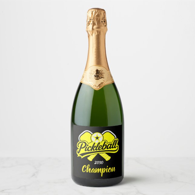 Pickleball Apparel Players Sparkling Wine Label (Front)