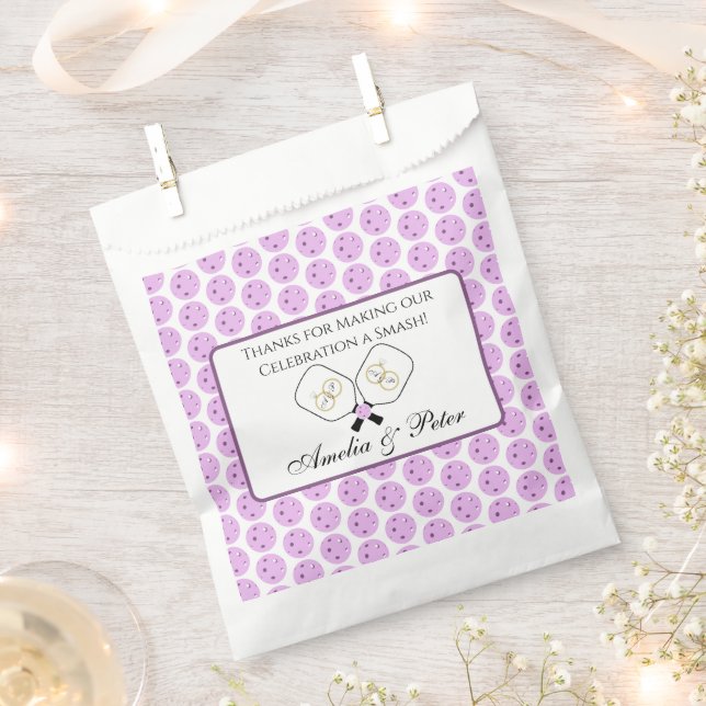 Pickleball Bach Party Lavender Personalized Thanks Favour Bag (Clipped)