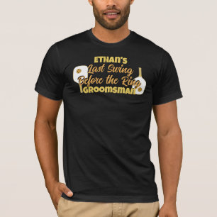 Pickleball Bachelor Party Black Gold Personalized T-Shirt