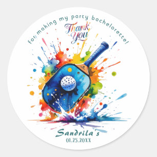 Pickleball Bachelorette Classic Round Sticker