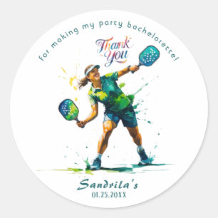 Pickleball Bachelorette Classic Round Sticker