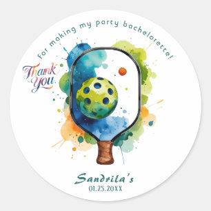 Pickleball Bachelorette Classic Round Sticker