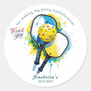 Pickleball Bachelorette Classic Round Sticker