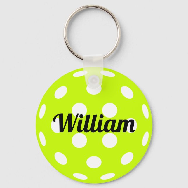 Pickleball Ball Personalized Name Keychain (Front)