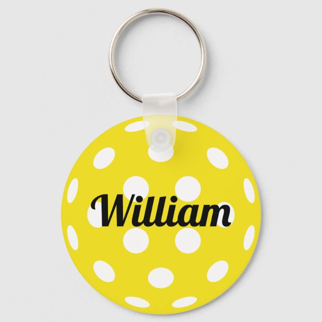 Pickleball Ball Personalized Name Keychain (Front)