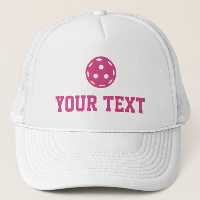Pickleball Baller Funny Custom Text Name  Trucker Hat (Front)