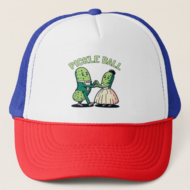 Pickleball Ballroom Dancing Trucker Hat (Front)
