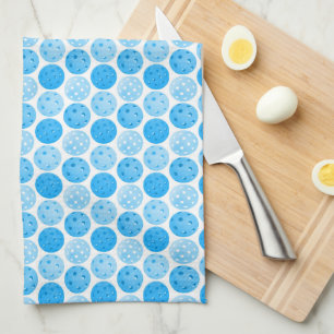 Pickleball Balls - Blue Pickleball Balls on White Kitchen Towel