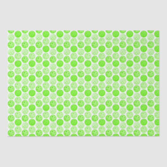 Pickleball Balls - Green Pickleball Balls on White Tissue Paper (Front)