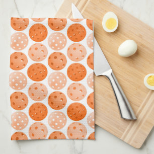 Pickleball Balls, Orange Pickleball Balls on White Kitchen Towel