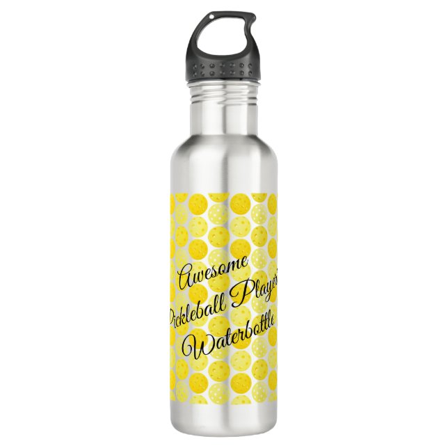 Pickleball Balls, Yellow Pickleballs Personalized 710 Ml Water Bottle (Front)