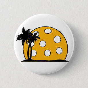 Pickleball Beach Sunset 2 Inch Round Button