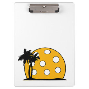 Pickleball Beach Sunset Clipboard