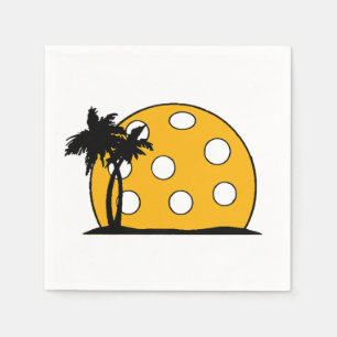 Pickleball Beach Sunset Napkin