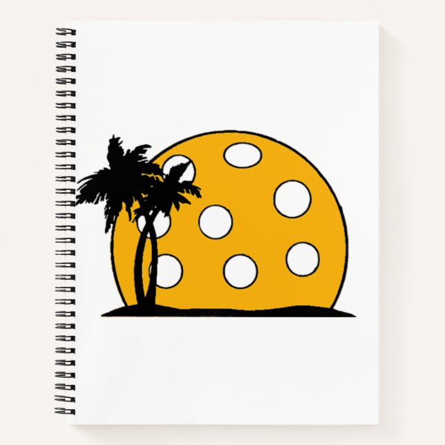 Pickleball Beach Sunset Notebook (Front)