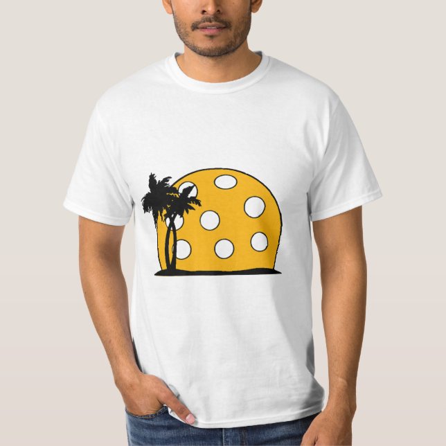 Pickleball Beach Sunset T-Shirt (Front)