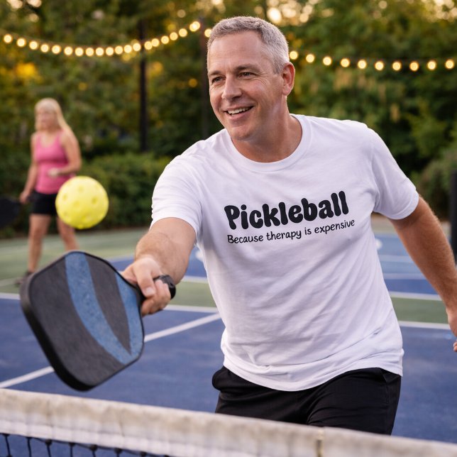 Pickleball Because Therapy is Expensive - Funny  Tri-Blend Shirt (Creator Uploaded)