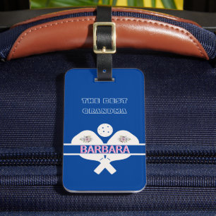 Pickleball Best Grandma Floral Paddle  Luggage Tag