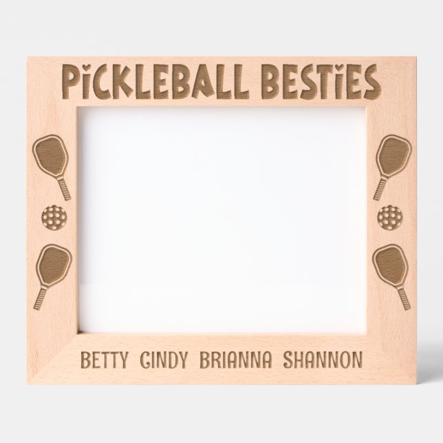 Pickleball Besties Group of Pickleball Friends Etched Frames (Front)